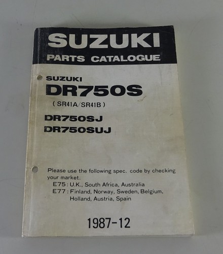 Parts catalogue suzuki 750 - dr,