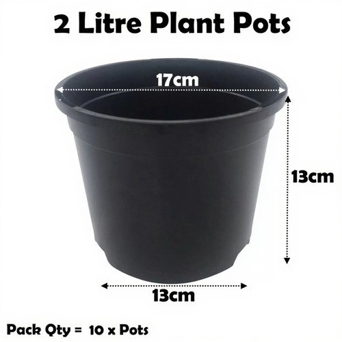 Litre black plant pots - black,