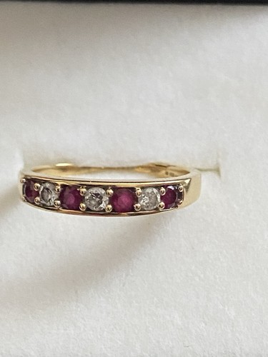 18ct ruby and diamond half - 18ct,