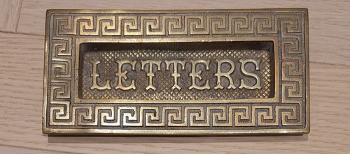 Vintage brass letterbox art - brass,