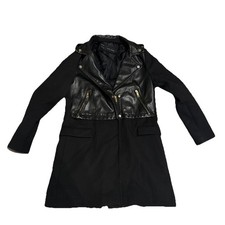 Zara Leather Panel Biker Coat