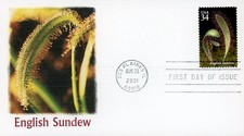 CARNIVOROUS PLANTS ENGLISH SUNDEW  2001  FLEETWOOD CACHET FDC VF UNADDR