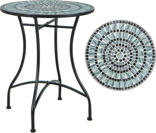 Mosaic round side table - side, 60cm