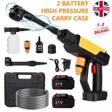 2 Battery Portable Cordless Car High Pressure Washer Jet Water Wash Cleaner Gun.