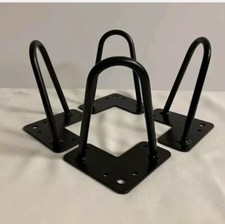 HAIRPIN FURNITURE LEG SET OF 4 HEAVY DUTY METAL TABLE CHAIR 3 PRONG BASE 6 x7.5"