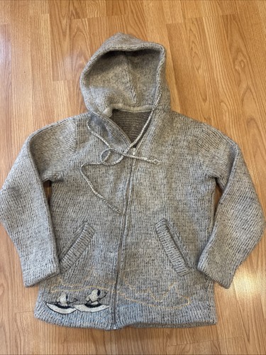 Hand knit wool - wool, zip