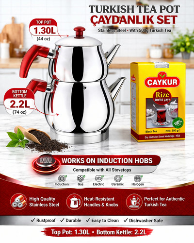 Traditional turkish caydanlik - turkish,