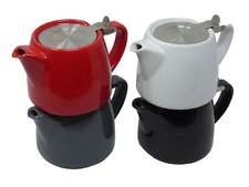 Ceramic Stump Teapot 18oz/530ml with Stainless Steel Infuser and Lid.