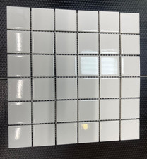 White Gloss Mosaic Wall And Floor Tiles 48x48mm 30x30cm Sheets