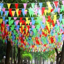 10-200 Meter Multi Coloured 20 Flags Bunting PVC Banner for Party Indoor Outdoor