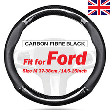For Ford Escape Focus Edge Steering Wheel Cover Carbon Fibre 14.5-15inch Black