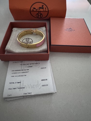 Hermes clic bracelet pink - hermes, h