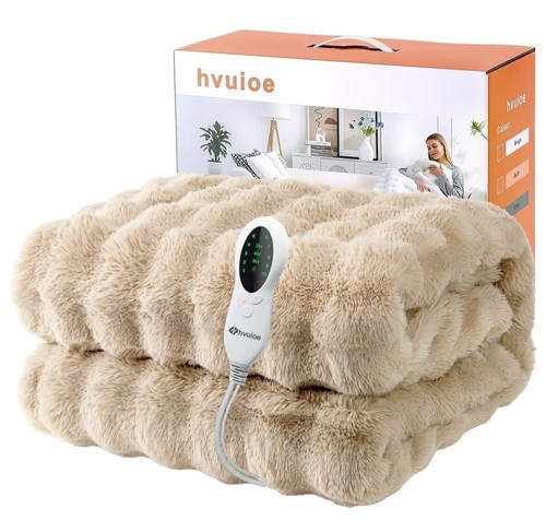 Electric heated throw faux - faux, fur