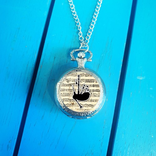 Bagpipes pocket watch - bagpipes,