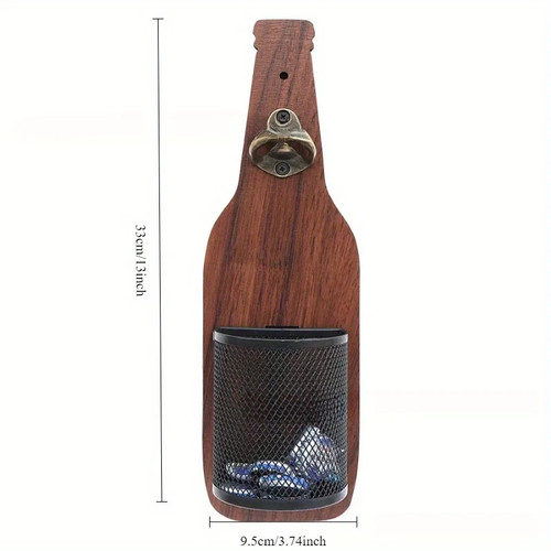 Wall mounted bottle - mounted, opener
