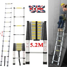 Telescopic Ladder 5.2M Multi-Purpose Folding Aluminium Telescoping  Loft  Ladder