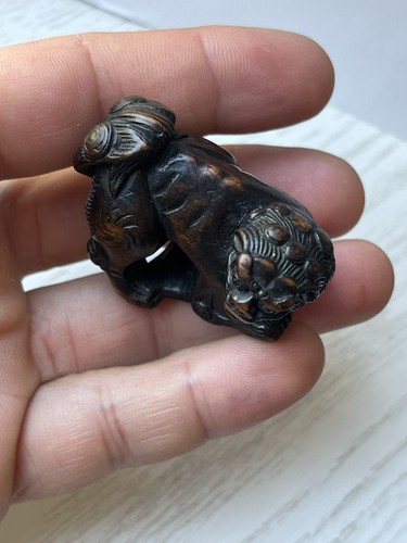 Antique japanese netsuke lion - antique,