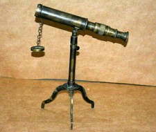 Antique Table Top Brass Telescope w/ Brass Tripod Nautical Vintage Home Decor