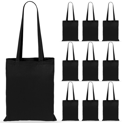 100 plain black cotton - 10,