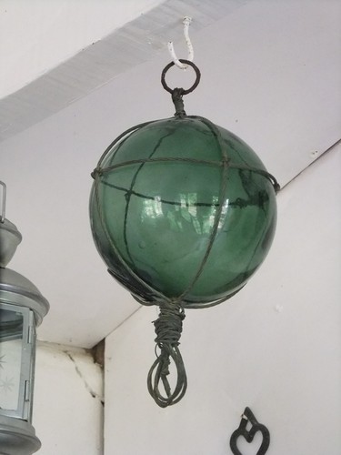 Vintage hand blown green - hand,