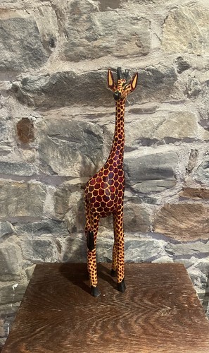 African carved giraffe - african,