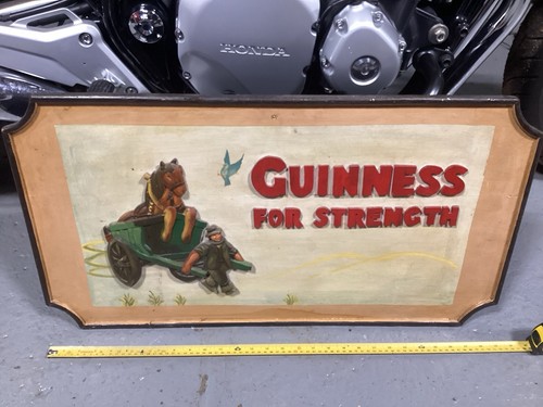 Vintage raised guinness wooden - vintage,
