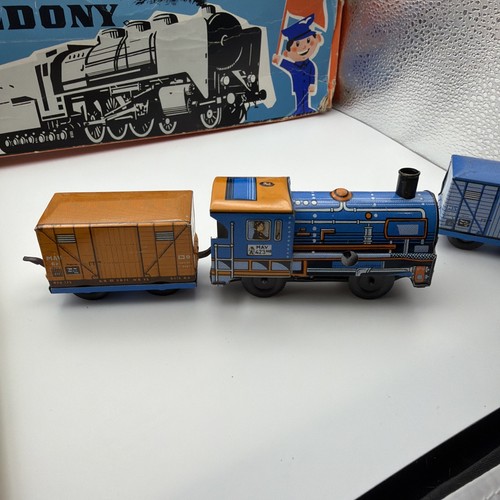 Vintage tolato mozdony - tin, toy