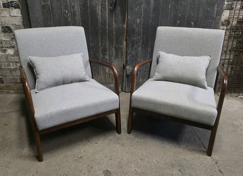 Pair grey mid century - mid, style