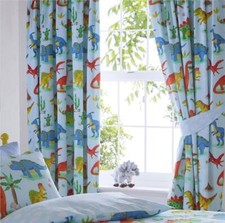 Dinosaur curtains boys blue