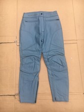 FRANK THOMAS Ladies Blue Leather Motorcycle Trousers UK 14 =  32" Waist (131)