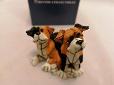 VINTAGE STAFFORDSHIRE BLYTHE COLLECTIBLES 921 DOGS SUEDE PUPS FIGURINE BRANDNEW 