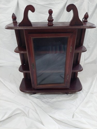 Vintage wooden curio cabinet - curio,