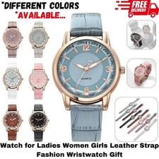 Watch for Ladies Women Girls Leather Strap Fashion Wristwatch Gift UK