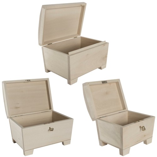 Plain wood treasure chest - plain,
