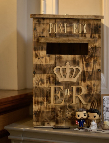 Wooden wedding card post - card, box
