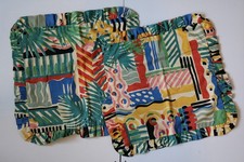 2 Handmade Cotton Cushion Covers Vintage Collier Campbell Cote D'azure