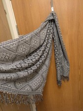 Scarf Woven Diamond One Size Pattern Breathable Cotton Shawl Wrap