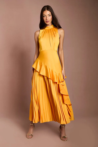 Coast orange midi dress - midi,