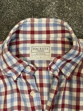 Hackett Casual Shirt - Red / Blue Check Size Large Men’s