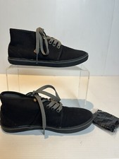 Vans Ladies Size 5 Kids Size 3 Camryn Mid Top Shoes Black Twill Lace Up