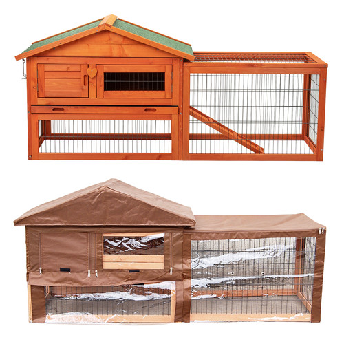 Rabbit hutch with run - with, and