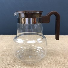 VINTAGE RETRO MID-CENTURY PYREX-FRANCE GLASS COFFEE POT W/ HANDLE & LID