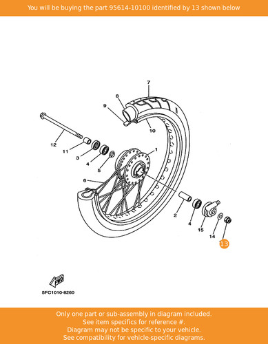 Yamaha nut 95614 10100 oem - yamaha, u,