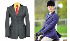 SHIRES HUNTINGDON ADULTS TWEED WOOL SHOW HACKING HORSE RIDING SHOWING JACKET