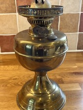 Duplex Oil Lamp, Vintage Brass Body With Double / Twin Wick Burner Shade Support