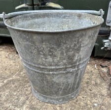 Vintage British Army Galvanised Bucket – Military Surplus Broad Arrow B&S 1983