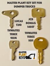 4 Key Master Plant Dumper Truck Set for Lucas Thwaites JCB Bomag Terex Benford