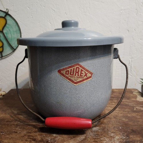 Vintage durex blue gray - durex, enamel