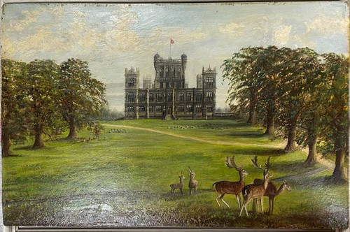 Naive victorian oil board - naive,