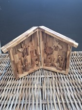 Hand Carved Olive Wood Nativity Scene Christmas Decoration